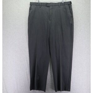 Croft & Barrow Pants Mens 38x32 Classic Fit No Iron Khaki Flex Flat Front Gray